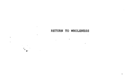 RETURN TO WHOLENESS