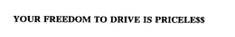 YOUR FREEDOM TO DRIVE IS PRICELE$