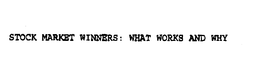 STOCK MARKET WINNERS: WHAT WORKS AND WHY