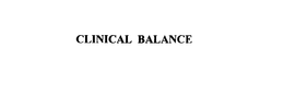 CLINICAL BALANCE