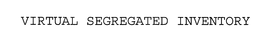 VIRTUAL SEGREGATED INVENTORY