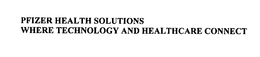 PFIZER HEALTH SOLUTIONS WHERE TECHNOLOGY AND HEALTHCARE CONNECT