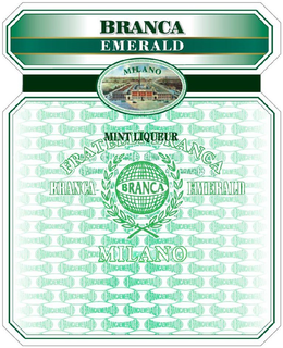 BRANCA EMERALD MILANO FRATELLI BRANCA MINT LIQUEUR BRANCA BRANCA EMERALD MILANO