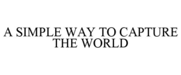 A SIMPLE WAY TO CAPTURE THE WORLD