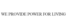 WE PROVIDE POWER FOR LIVING