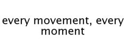 EVERY MOVEMENT, EVERY MOMENT