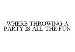 WHERE THROWING A PARTY IS ALL THE FUN