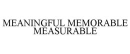 MEANINGFUL MEMORABLE MEASURABLE