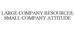 LARGE COMPANY RESOURCES, SMALL COMPANY ATTITUDE