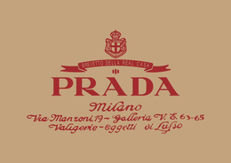 BREVETTO DELLA REAL CASA PRADA MILANO VIA MANZONI 19 GALLERIA V. E. 63-65 VALIGERIE OGGETTI DI LUSSO
