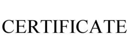 CERTIFICATE