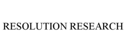 RESOLUTION RESEARCH