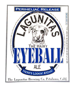 LAGUNITAS THE HAIRY EYEBALL ALE HERE'S LOOKIN' ATCHA! PERIHELIAL RELEASE WE AT THE LAGUNITAS BREWING COMPANY WISH YOU AND YOURS ALL THE BEST AS TOGETHER WE ENTER THE NEW YEAR THANKS FOR YOUR TRUST AND SUPPORT AND WE'LL KEEP AN EYE OUT FOR YOU! THE LAGUNITAS BREWING CO. PETALUMA, CALIF. ME-VT-CT-DE-NY-MA-IA-OR 5¢ MI 10¢ DEP (WHOA...) CA CASH REFUND 91,400,000 MILES
