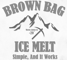 BROWN BAG ICE MELT WORKS DOWN TO -20° SIMPLE, AND IT WORKS