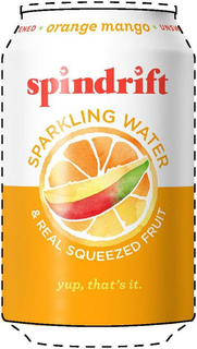 SPINDRIFT, * ORANGE MANGO *, UNSWEETENED, SPARKLING WATER, & REAL SQUEEZED FRUIT, YUP, THAT'S IT.