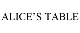 ALICE'S TABLE
