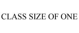 CLASS SIZE OF ONE