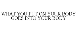 WHAT YOU PUT ON YOUR BODY GOES INTO YOUR BODY