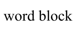 WORD BLOCK