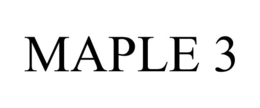MAPLE 3