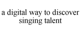 A DIGITAL WAY TO DISCOVER SINGING TALENT