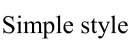 SIMPLE STYLE