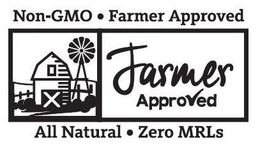 FARMER APPROVED NON-GMO · FARMER APPROVED ALL NATURAL · ZERO MRLS