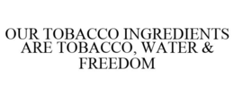 OUR TOBACCO INGREDIENTS ARE TOBACCO, WATER & FREEDOM