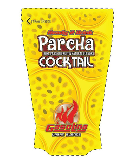 STRAW INSIDE; READY 2 DRINK; PARCHA; RUM; PASSION FRUIT & NATURAL FLAVORS; COCKTAIL; GASOLINA; URBAN BLENDS