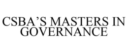 CSBA'S MASTERS IN GOVERNANCE