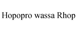 HOPOPRO WASSA RHOP