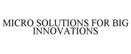 MICRO SOLUTIONS FOR BIG INNOVATIONS