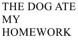 THE DOG ATE MY HOMEWORK