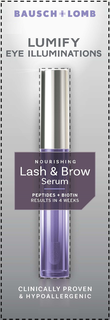 BAUSCH + LOMB LUMIFY EYE ILLUMINATIONS NOURISHING LASH & BROW SERUM PEPTIDES + BIOTIN RESULTS IN 4 WEEKS CLINICALLY PROVEN & HYPOALLERGENIC