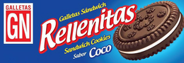 GALLETAS GN GALLETAS SÁNDWICH RELLENITAS SANDWICH COOKIES SABOR COCO
