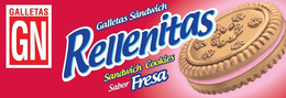 GALLETAS GN GALLETAS SÁNDWICH RELLENITAS SANDWICH COOKIES SABOR FRESA