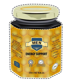 MEN ENERGY SUPPORT, MEN ENERGY SECRET ALBRAKAH DATES PASTE, ROYAL HONEY BEE, DARASIN EXTRACT, GINSENG EXTRACT, AJAM GINGER EXTRACT, SHOWCASE (BLACK SEED) TAKE ONE TEASPOON OF MEN ENERGY SUPPORT PASTE 100% PURE SPECIAL MEN FORMULA ORIGINAL 100% HALAL PRODUCTS MEN ENERGY SUPPORT 250ML/8DL.OZ