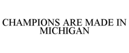 CHAMPIONS ARE MADE IN MICHIGAN