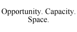 OPPORTUNITY. CAPACITY. SPACE.