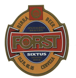 FORST SPEZIALBIER BRAUEREI SIXTUS DOPPEL BOCK BIRRA BEER CERVEZA 11.2 FL. OZ. US
