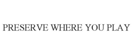 PRESERVE WHERE YOU PLAY