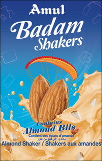 AMUL BADAM SHAKERS CONTAINS ALMOND BITS ALMOND SHAKER / SHAKERS AUX AMANDES