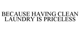 BECAUSE HAVING CLEAN LAUNDRY IS PRICELESS