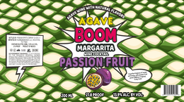 AGAVE BOOM MARGARITA WINE COCKTAIL PASSION FRUIT AGAVE WINE WITH NATURAL FLAVORS A PERFECT BALANCE OF SWEET AND TANGY, WITH PASSION FRUIT PUREE ADDING A TROPICAL, FRUITY TWIST.