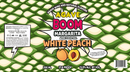 AGAVE BOOM MARGARITA WINE COCKTAIL WHITE PEACH AGAVE WINE WITH NATURAL FLAVORS A REFRESHING, SWEET TWIST WITH THE PERFECT BALANCE OF TANGINESS AND A SUBTLE HINT OF PEACH.