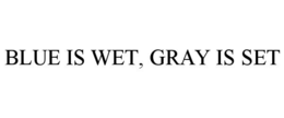 BLUE IS WET, GRAY IS SET