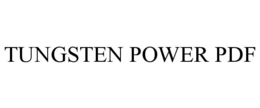TUNGSTEN POWER PDF