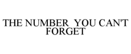THE NUMBER YOU CAN'T FORGET