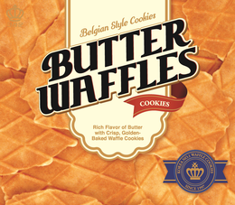 BELGIAN STYLE COOKIES BUTTER WAFFLES RICH FLAVOR OF BUTTER WITH CRISP, GOLDEN- BAKED WAFFLE COOKIES COOKIES KOREA NO.1 WAFFLE COOKIES SINCE 1997
