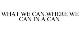 WHAT WE CAN.WHERE WE CAN.IN A CAN.